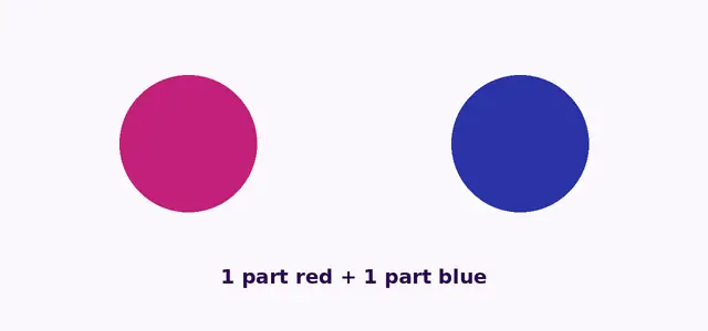 Animation of red and blue paint blending into purple
